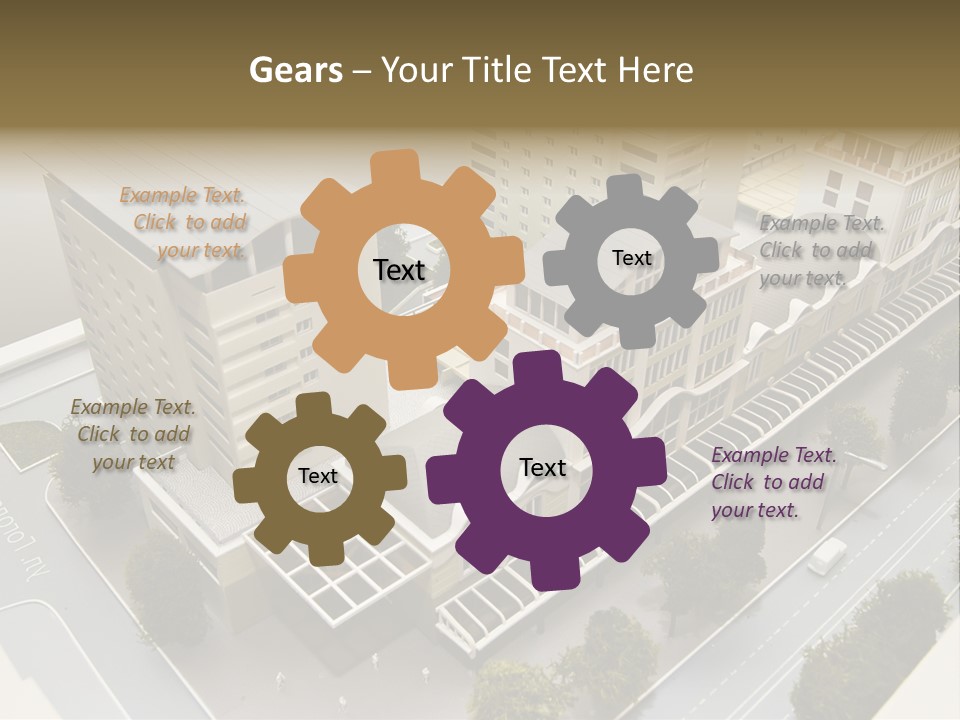 Small Buildings Model PowerPoint Template