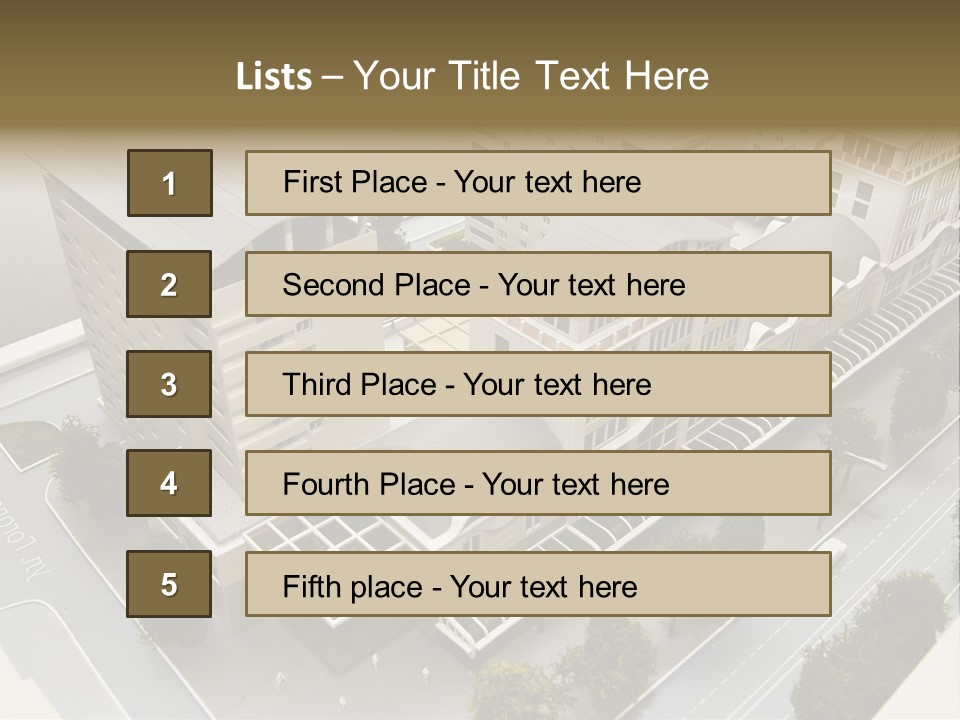 Small Buildings Model PowerPoint Template