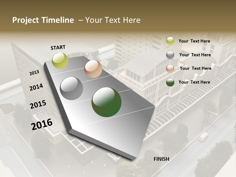 Small Buildings Model PowerPoint Template