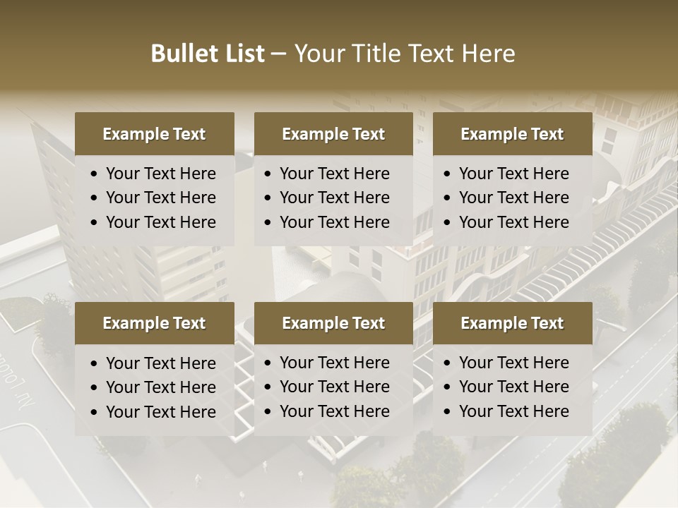 Small Buildings Model PowerPoint Template