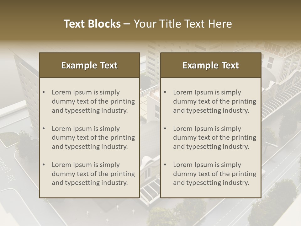 Small Buildings Model PowerPoint Template