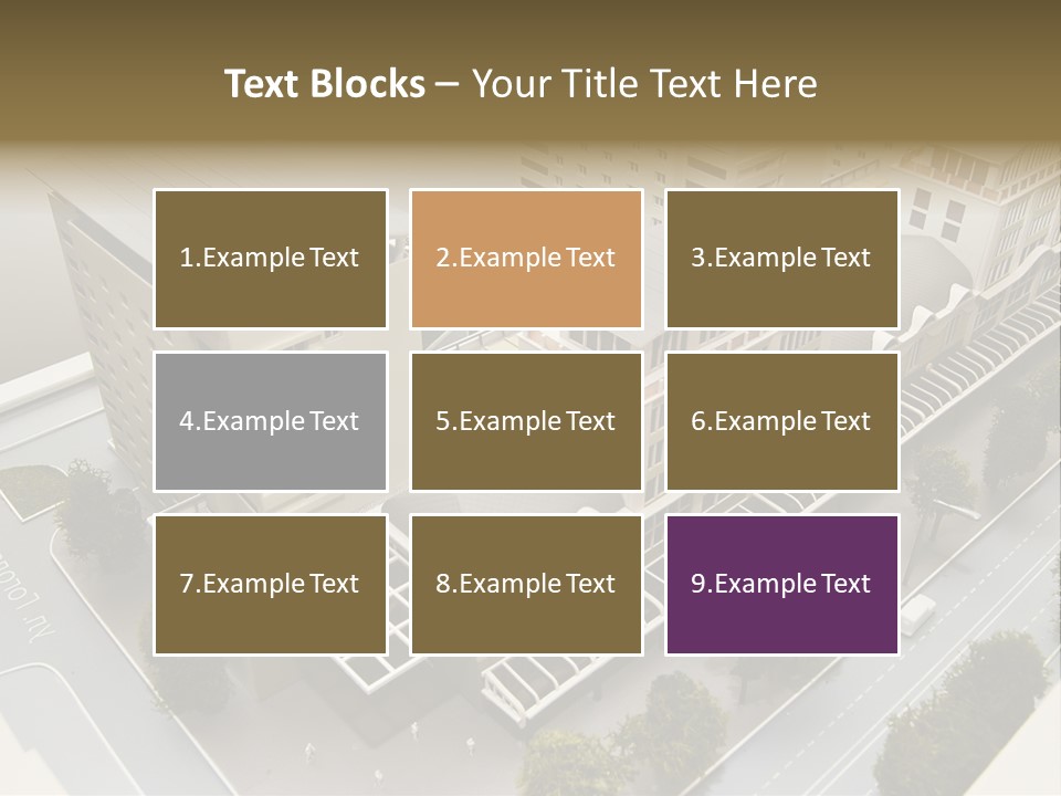 Small Buildings Model PowerPoint Template