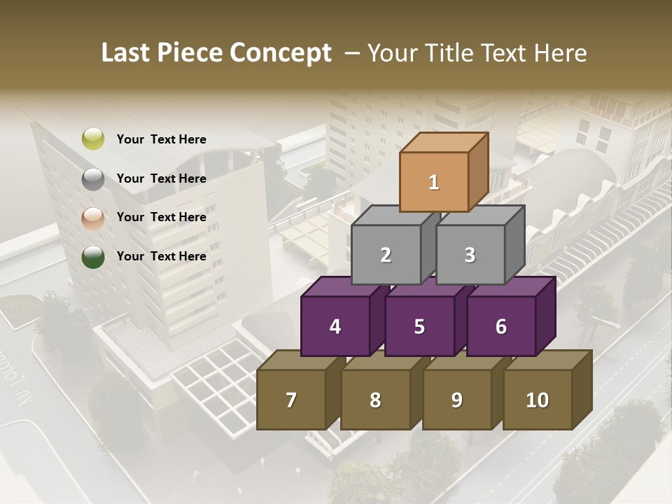 Small Buildings Model PowerPoint Template