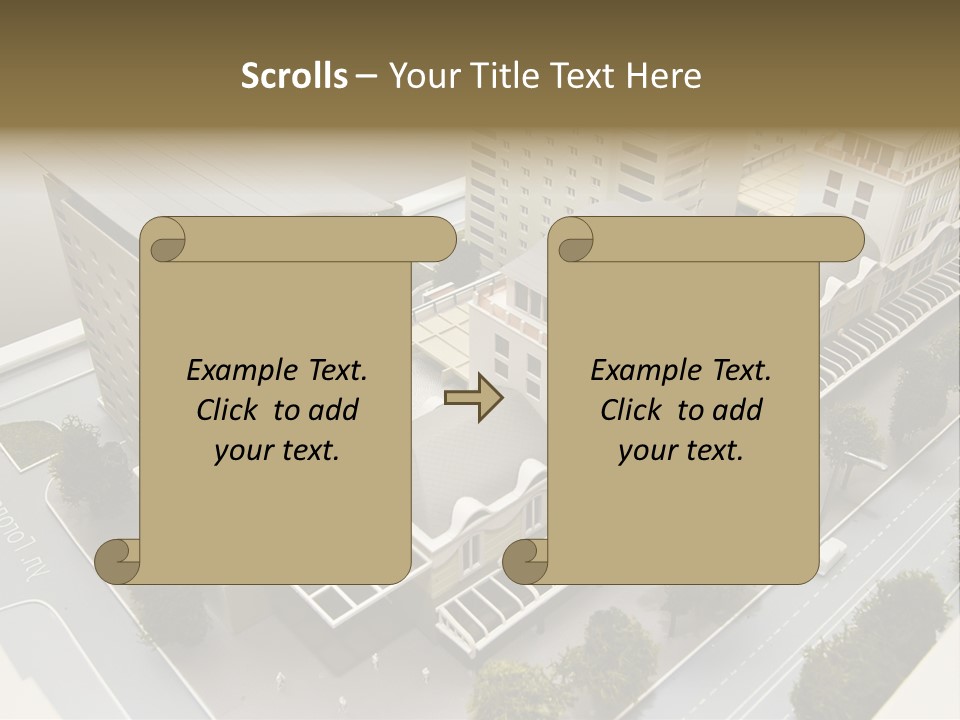 Small Buildings Model PowerPoint Template