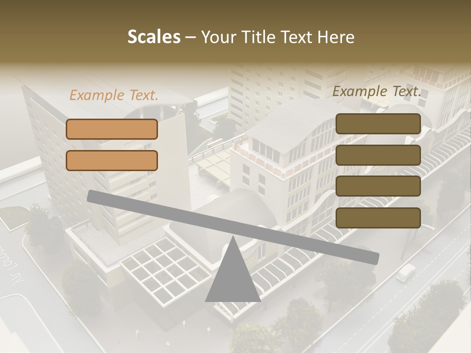 Small Buildings Model PowerPoint Template