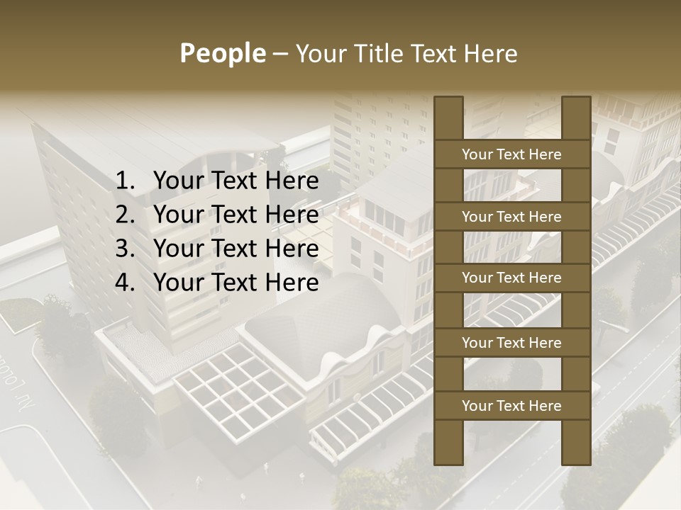 Small Buildings Model PowerPoint Template