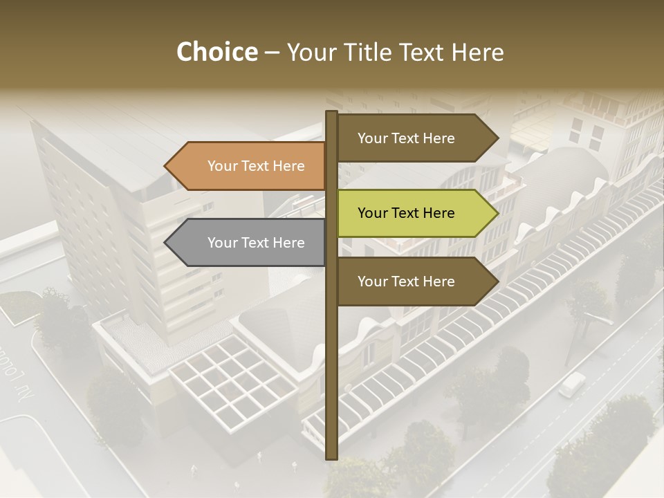 Small Buildings Model PowerPoint Template