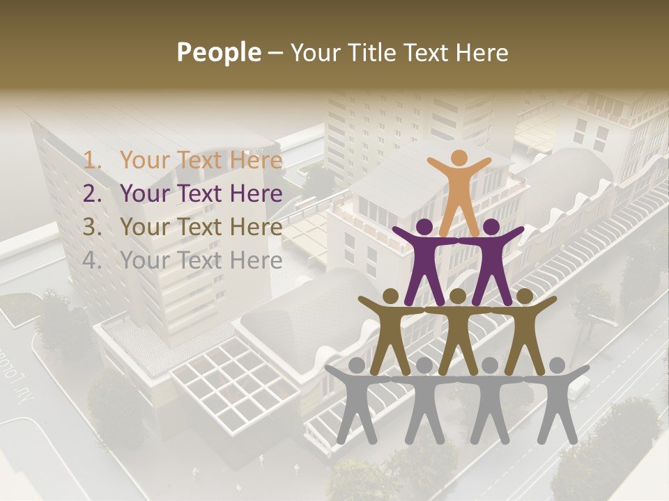 Small Buildings Model PowerPoint Template