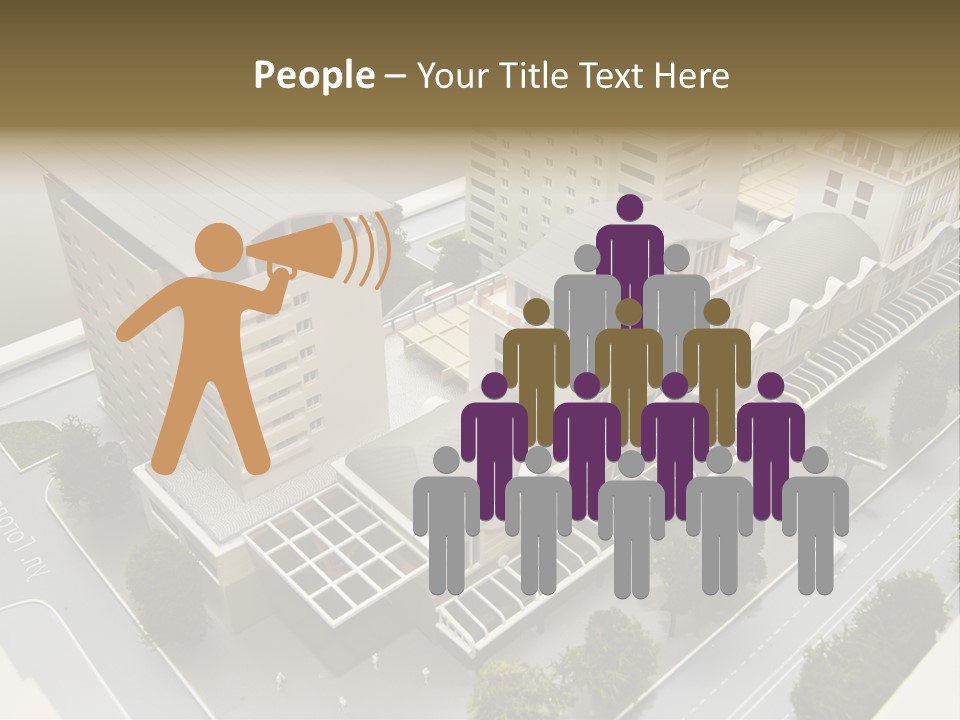 Small Buildings Model PowerPoint Template