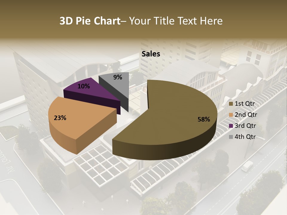Small Buildings Model PowerPoint Template