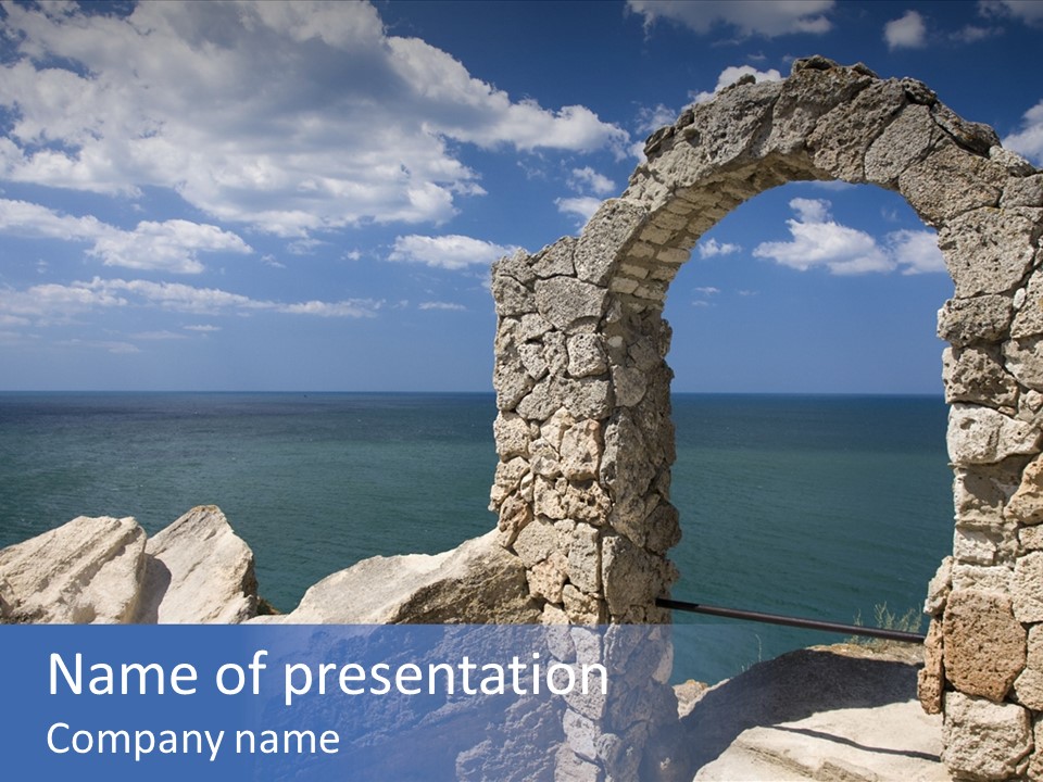 Stone Arch At Cape Kaliakra, Bulgaria PowerPoint Template