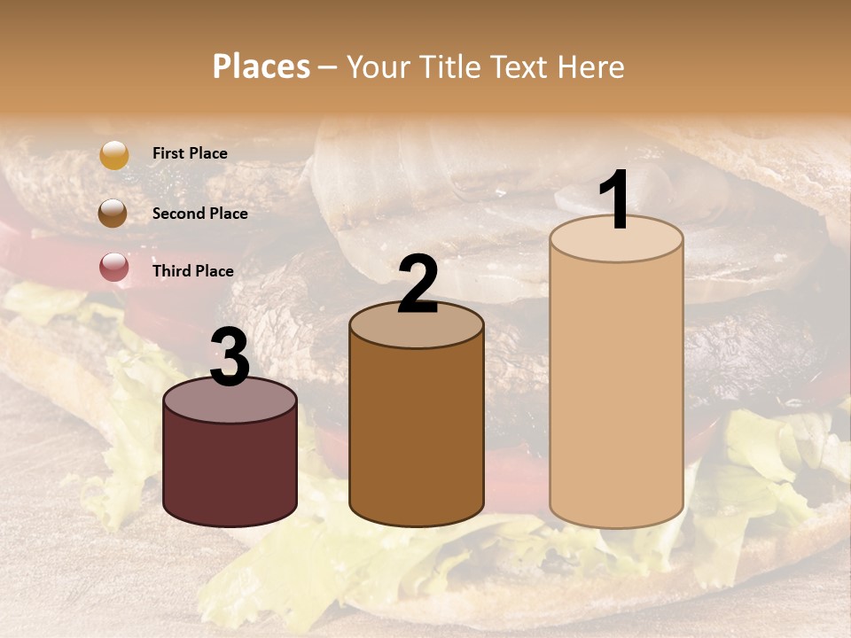 Portobello Sandwich With Grilled Onion Lettuce And Tomato PowerPoint Template