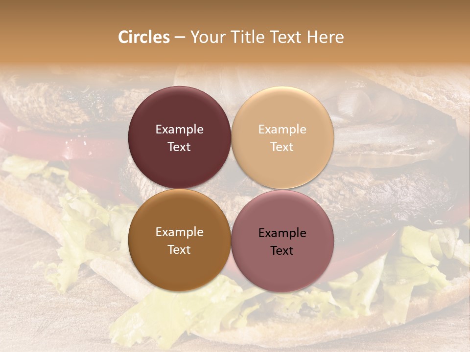 Portobello Sandwich With Grilled Onion Lettuce And Tomato PowerPoint Template