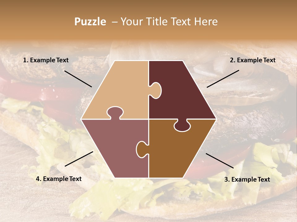Portobello Sandwich With Grilled Onion Lettuce And Tomato PowerPoint Template