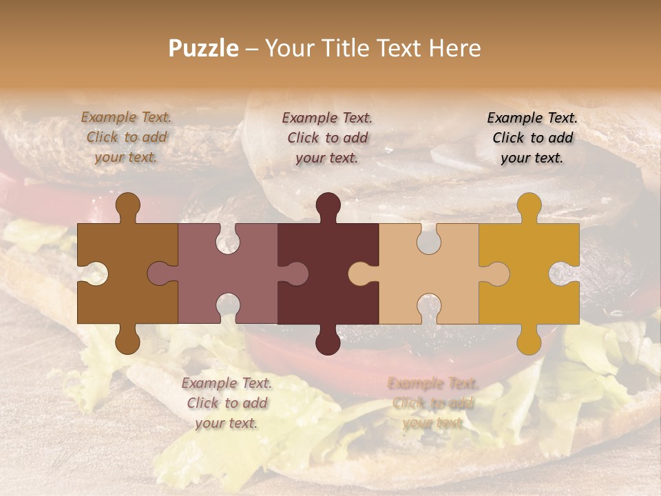 Portobello Sandwich With Grilled Onion Lettuce And Tomato PowerPoint Template