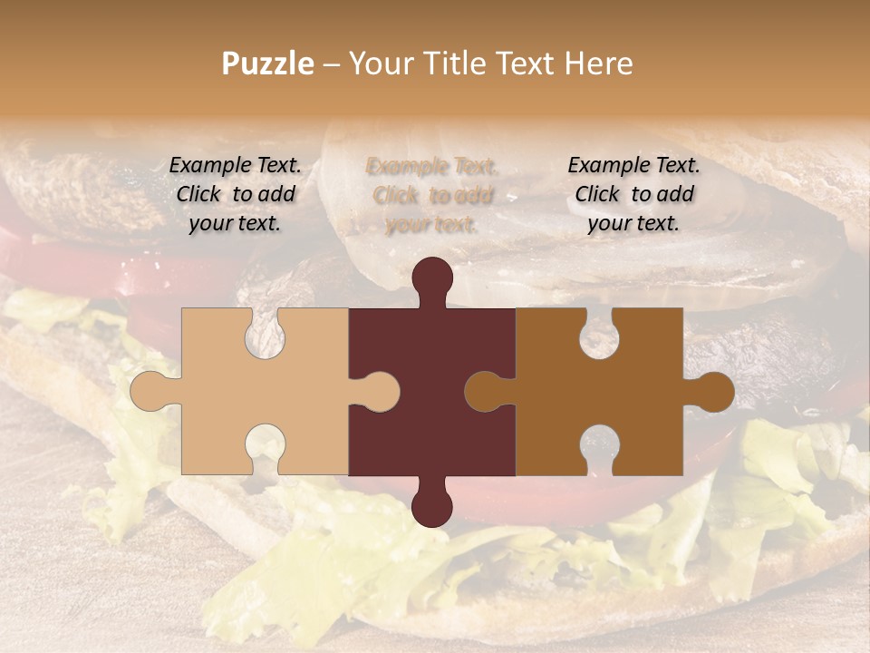 Portobello Sandwich With Grilled Onion Lettuce And Tomato PowerPoint Template