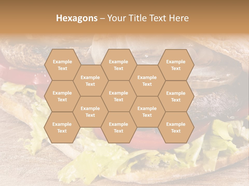Portobello Sandwich With Grilled Onion Lettuce And Tomato PowerPoint Template