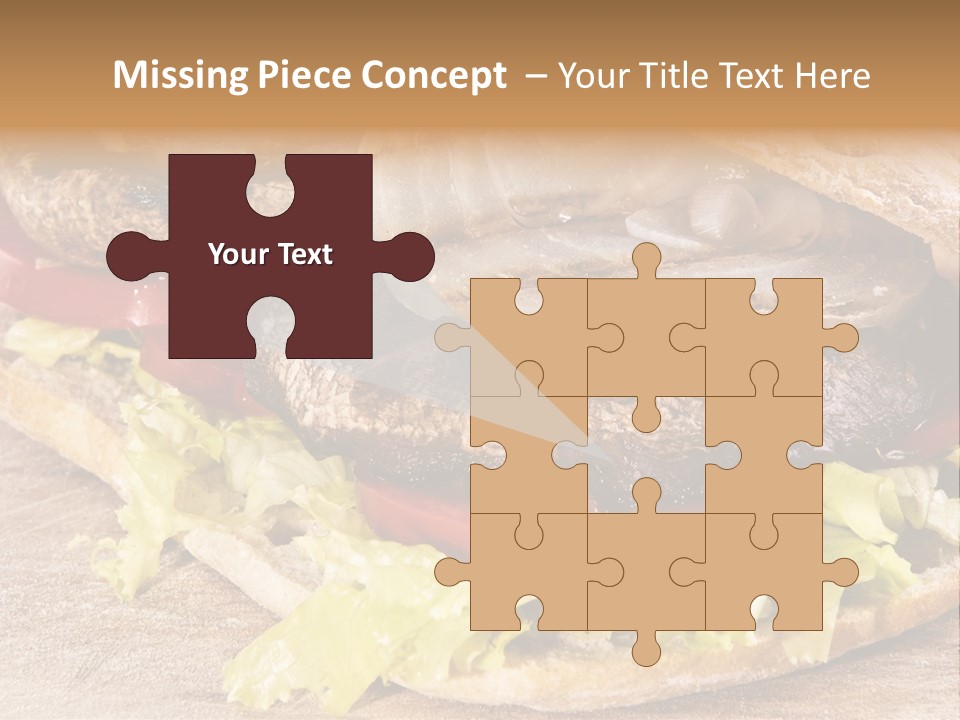 Portobello Sandwich With Grilled Onion Lettuce And Tomato PowerPoint Template