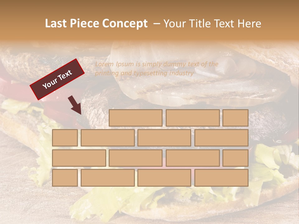 Portobello Sandwich With Grilled Onion Lettuce And Tomato PowerPoint Template