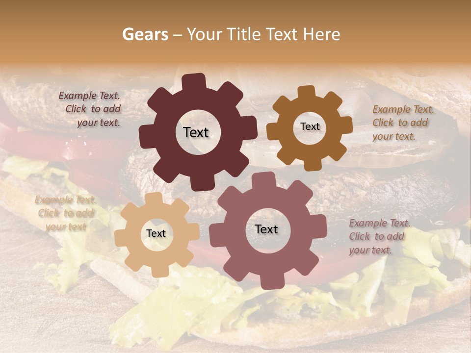 Portobello Sandwich With Grilled Onion Lettuce And Tomato PowerPoint Template