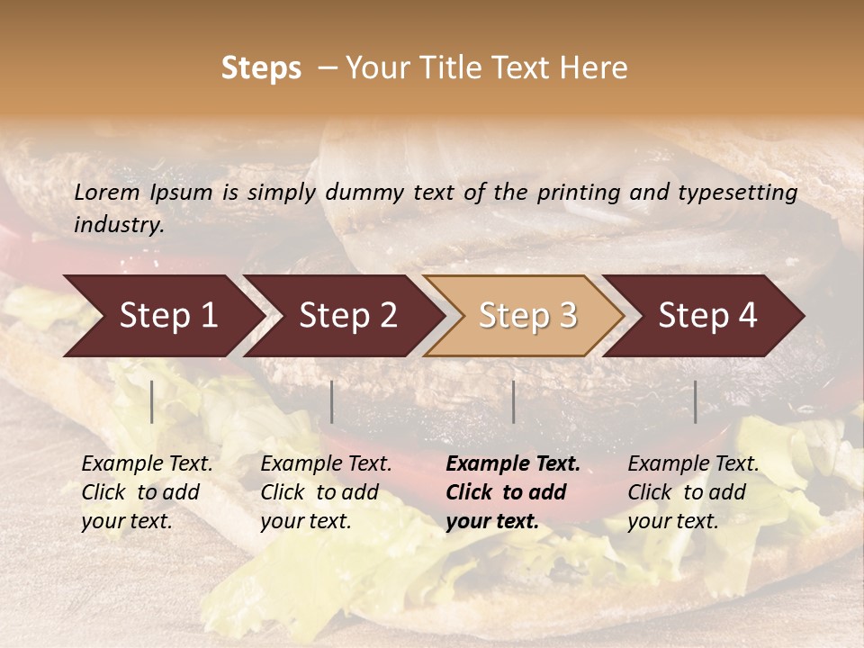 Portobello Sandwich With Grilled Onion Lettuce And Tomato PowerPoint Template