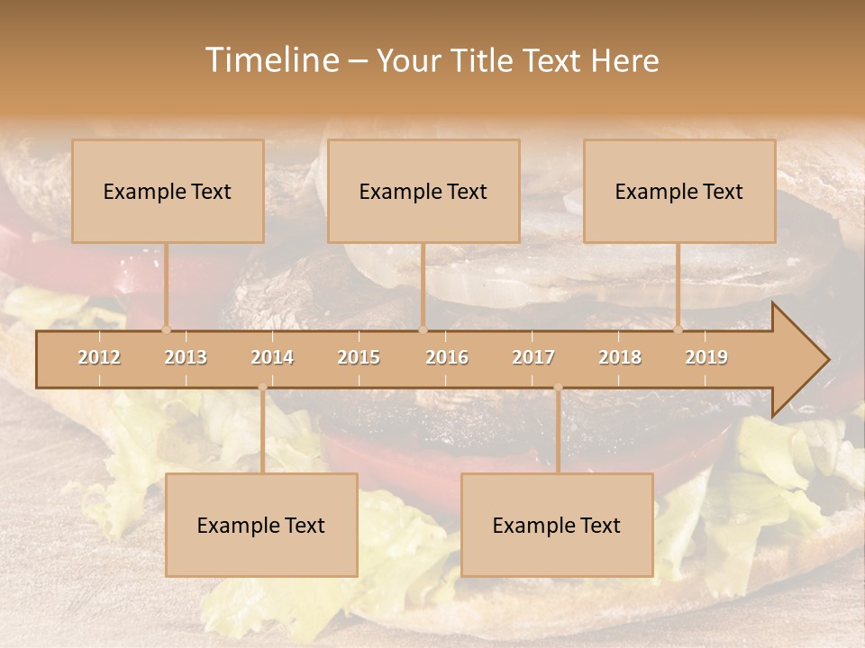 Portobello Sandwich With Grilled Onion Lettuce And Tomato PowerPoint Template