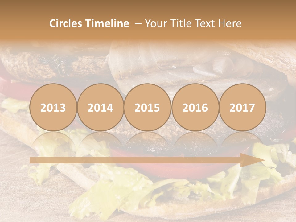 Portobello Sandwich With Grilled Onion Lettuce And Tomato PowerPoint Template