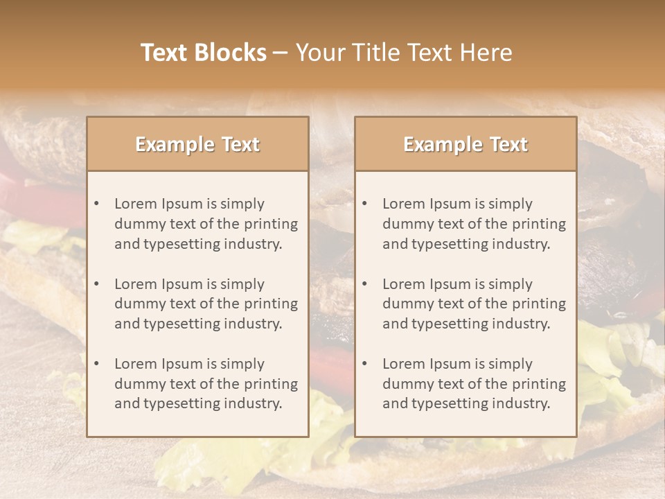 Portobello Sandwich With Grilled Onion Lettuce And Tomato PowerPoint Template