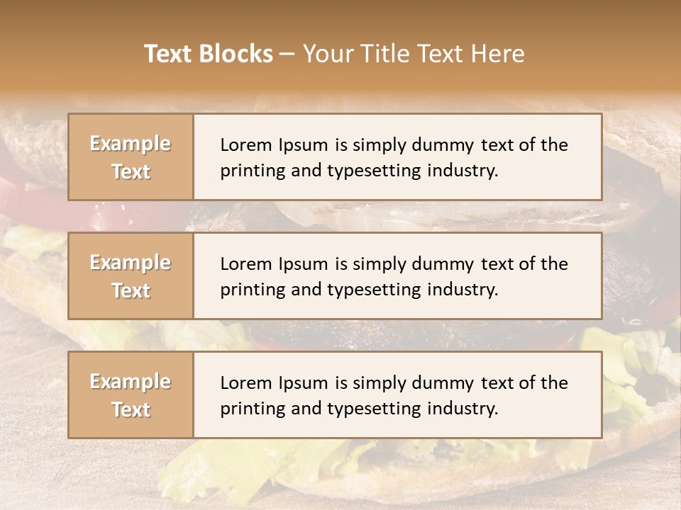 Portobello Sandwich With Grilled Onion Lettuce And Tomato PowerPoint Template