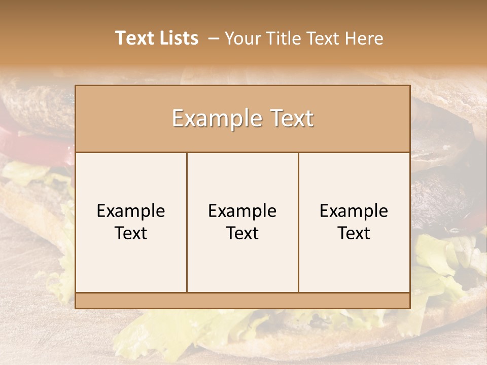 Portobello Sandwich With Grilled Onion Lettuce And Tomato PowerPoint Template