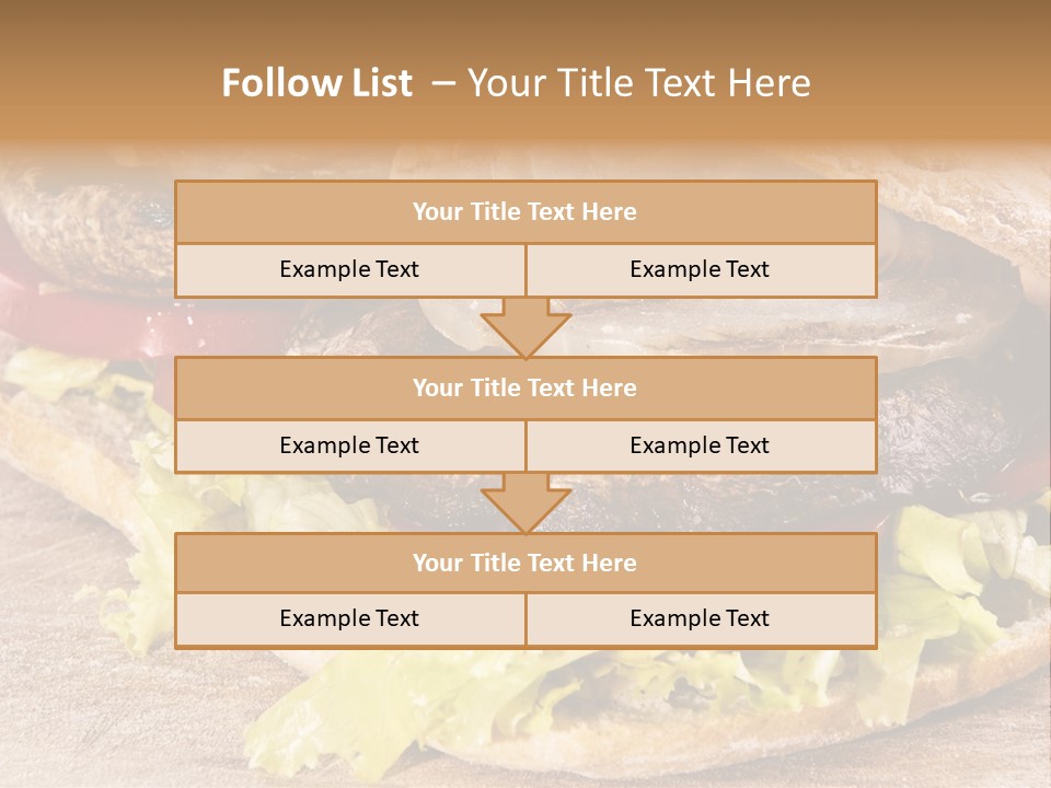 Portobello Sandwich With Grilled Onion Lettuce And Tomato PowerPoint Template