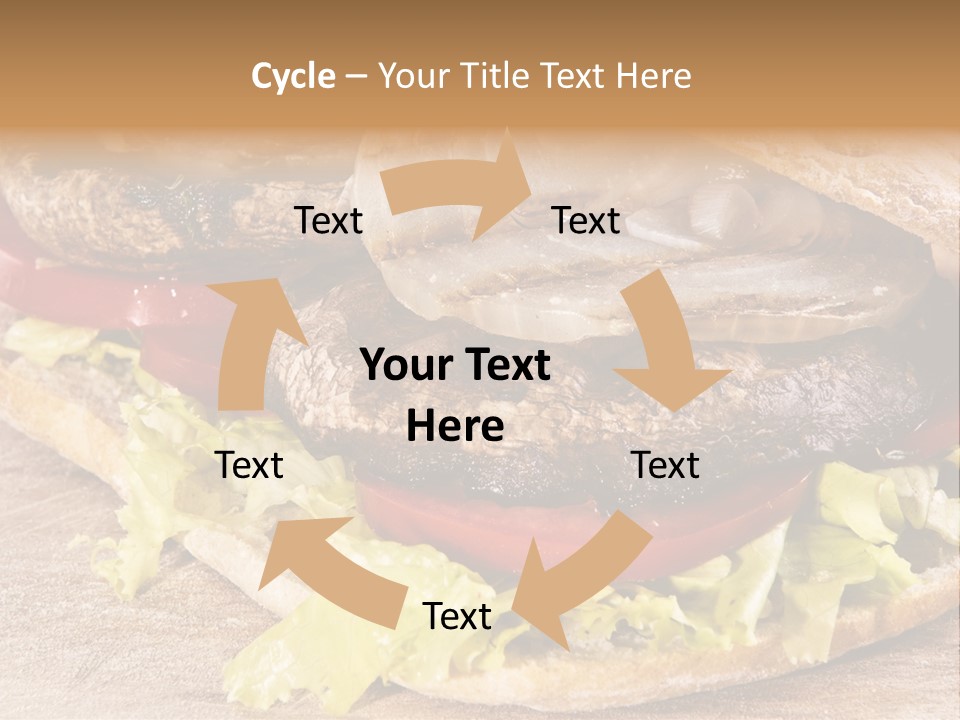 Portobello Sandwich With Grilled Onion Lettuce And Tomato PowerPoint Template