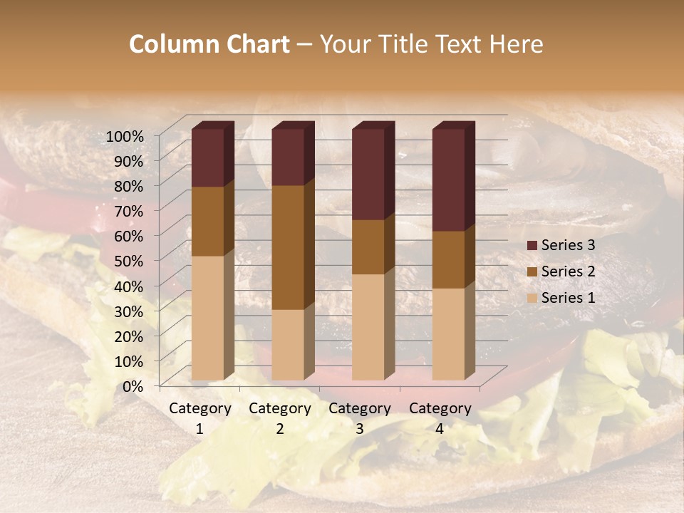 Portobello Sandwich With Grilled Onion Lettuce And Tomato PowerPoint Template