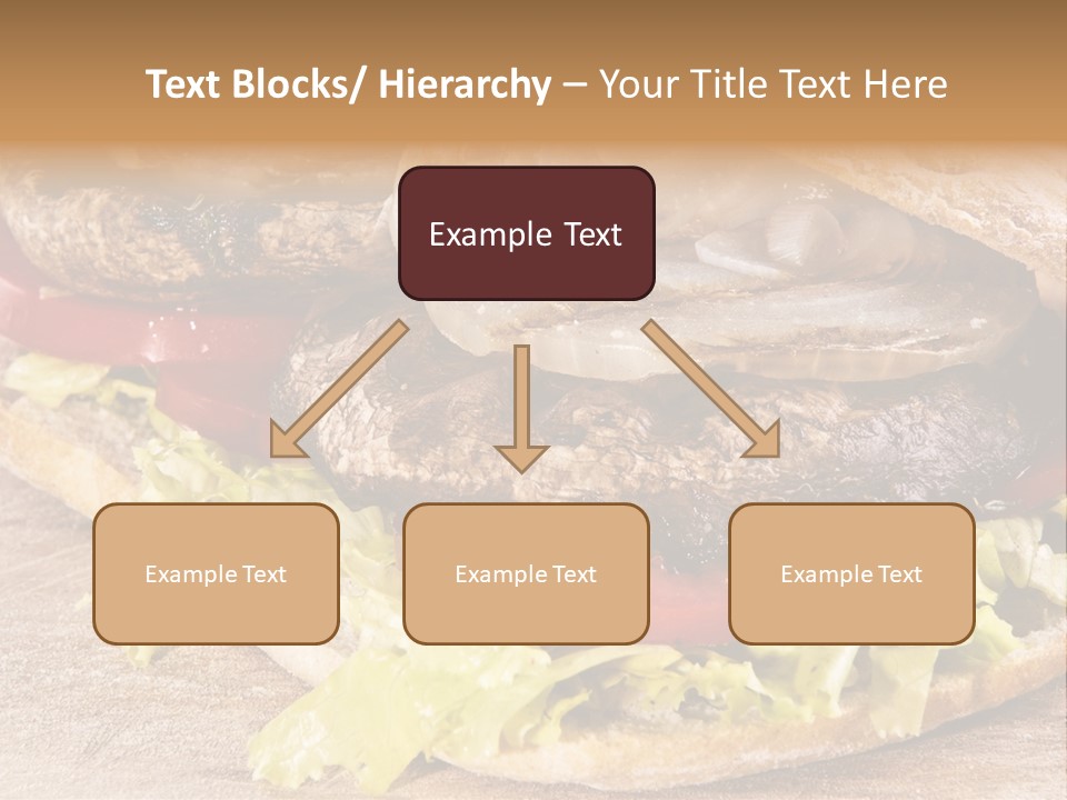 Portobello Sandwich With Grilled Onion Lettuce And Tomato PowerPoint Template