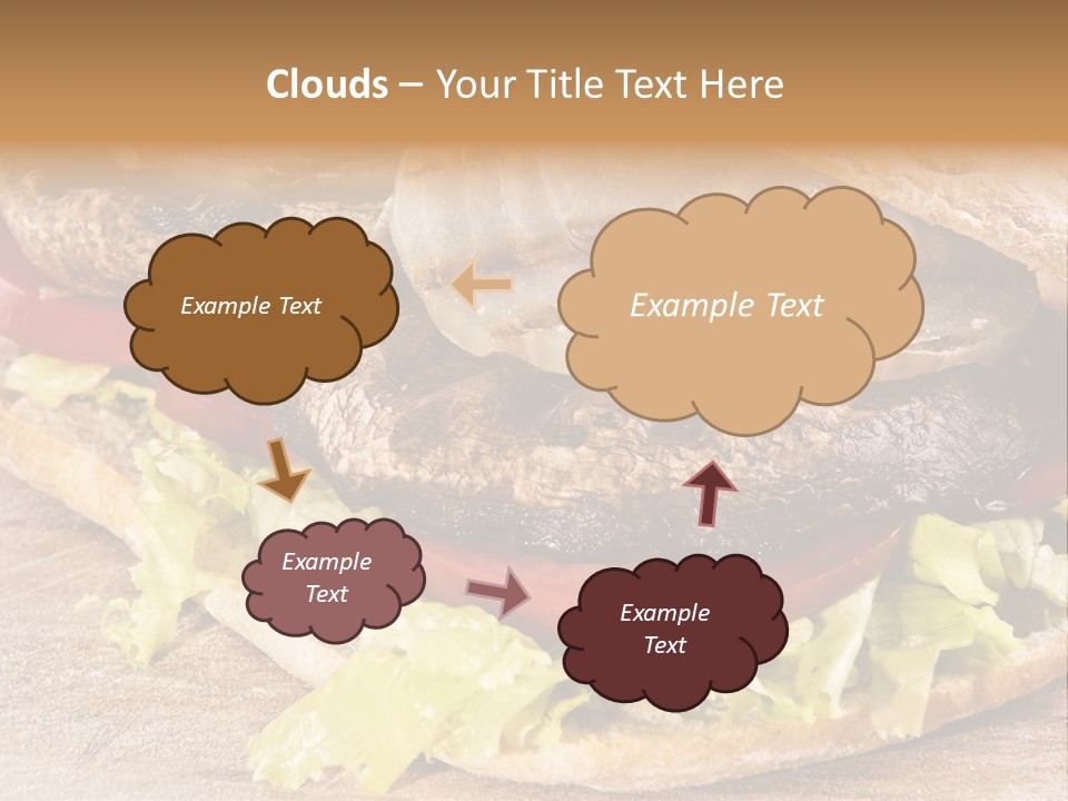 Portobello Sandwich With Grilled Onion Lettuce And Tomato PowerPoint Template