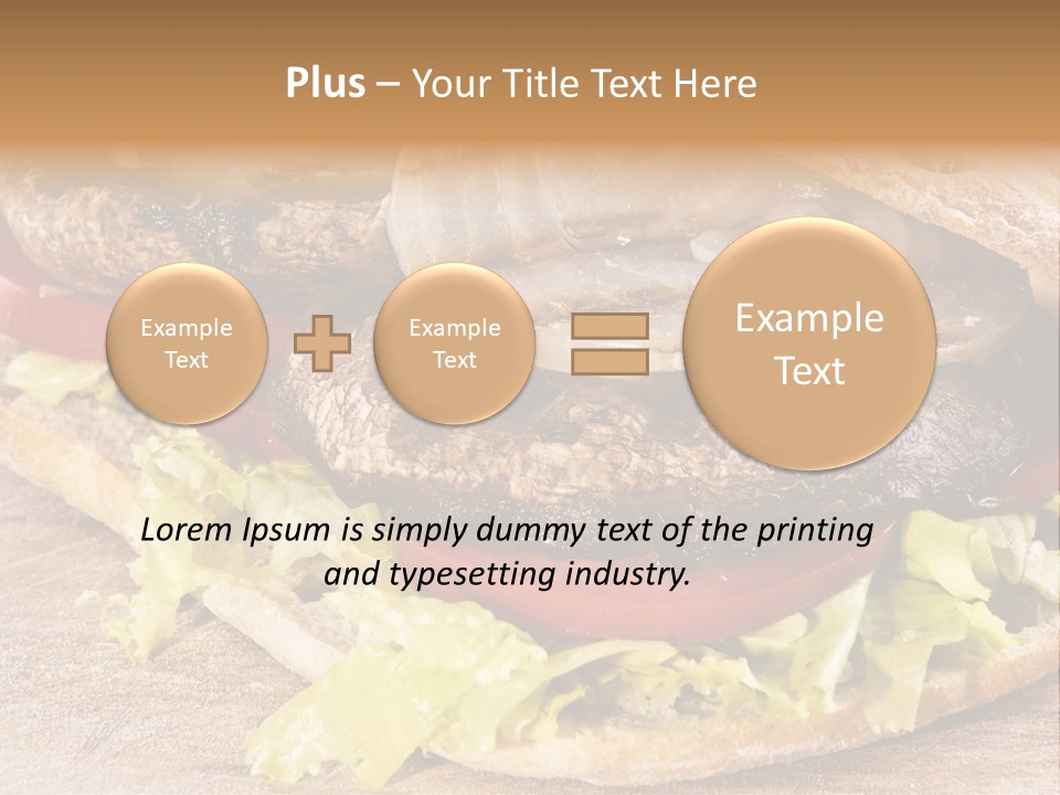Portobello Sandwich With Grilled Onion Lettuce And Tomato PowerPoint Template