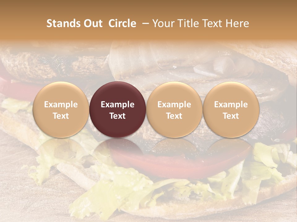 Portobello Sandwich With Grilled Onion Lettuce And Tomato PowerPoint Template