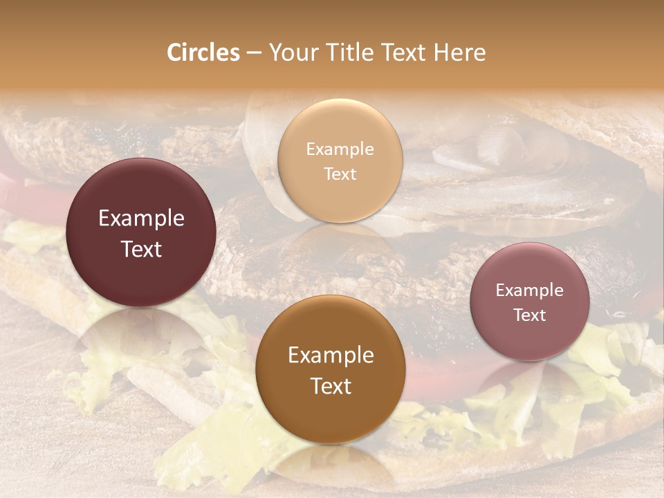 Portobello Sandwich With Grilled Onion Lettuce And Tomato PowerPoint Template