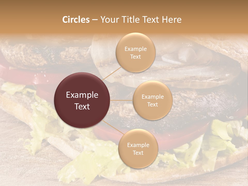 Portobello Sandwich With Grilled Onion Lettuce And Tomato PowerPoint Template