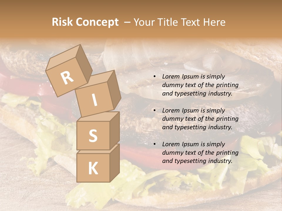Portobello Sandwich With Grilled Onion Lettuce And Tomato PowerPoint Template