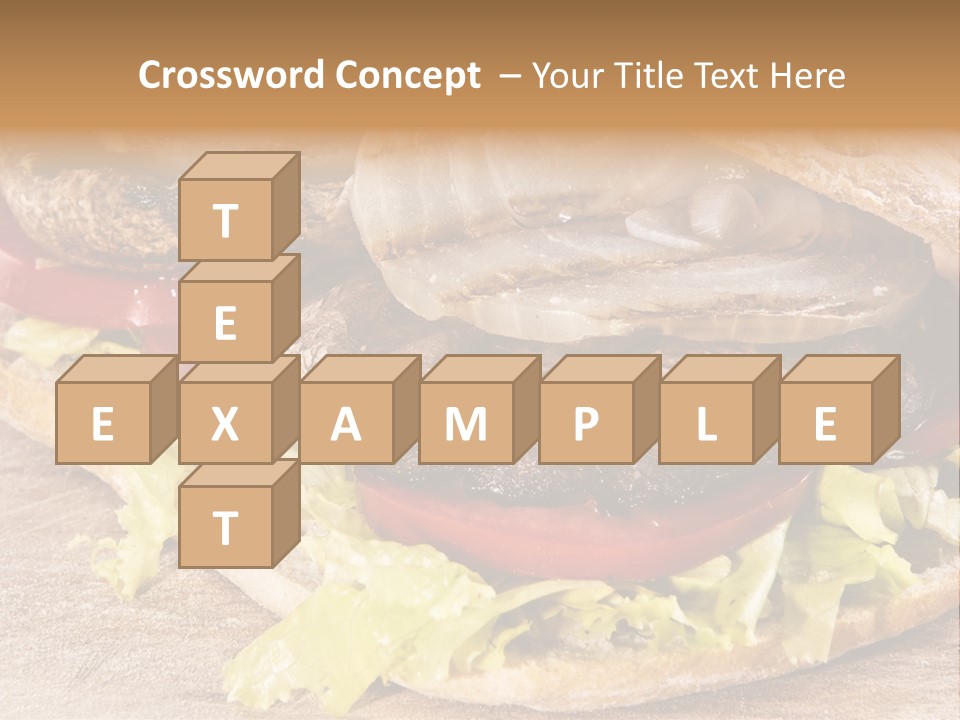 Portobello Sandwich With Grilled Onion Lettuce And Tomato PowerPoint Template