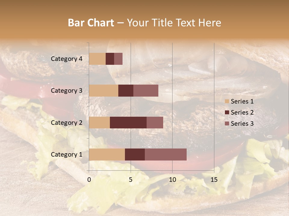 Portobello Sandwich With Grilled Onion Lettuce And Tomato PowerPoint Template