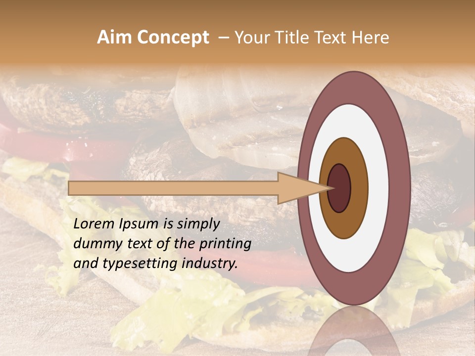 Portobello Sandwich With Grilled Onion Lettuce And Tomato PowerPoint Template
