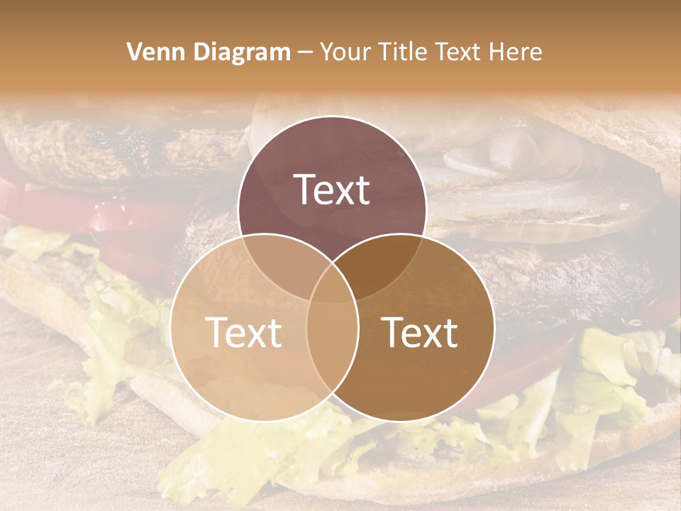 Portobello Sandwich With Grilled Onion Lettuce And Tomato PowerPoint Template