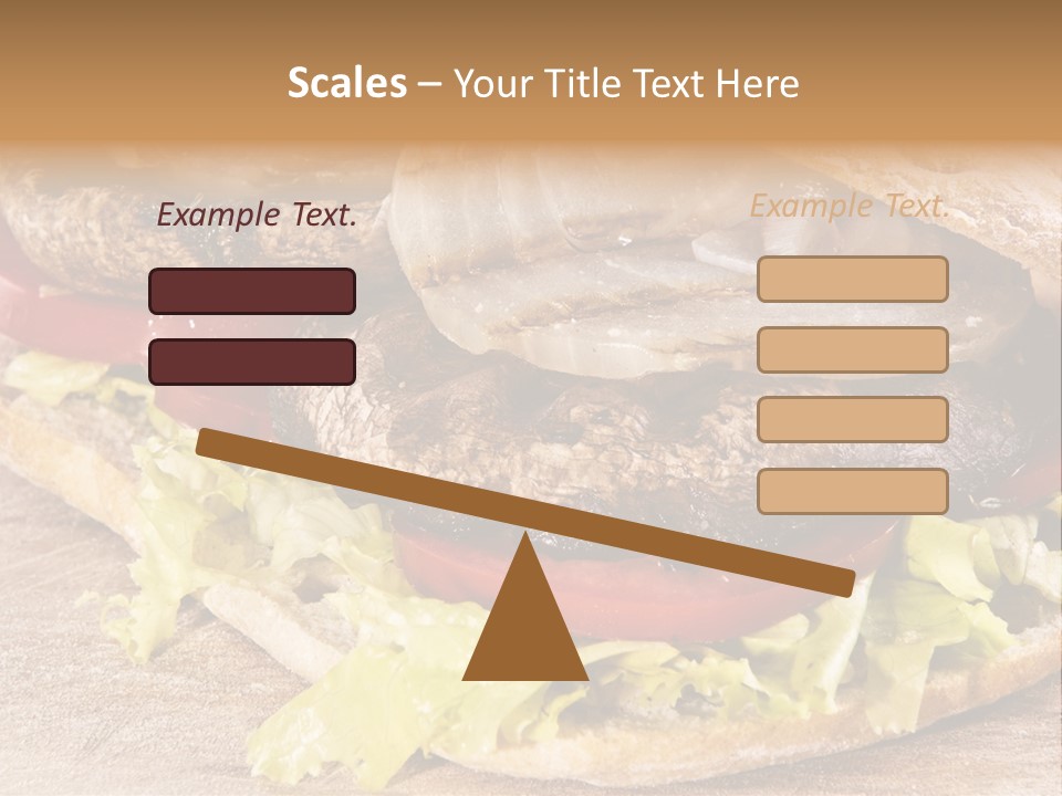 Portobello Sandwich With Grilled Onion Lettuce And Tomato PowerPoint Template