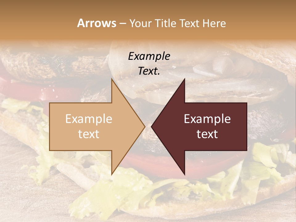 Portobello Sandwich With Grilled Onion Lettuce And Tomato PowerPoint Template