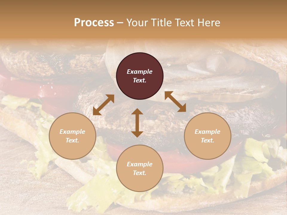 Portobello Sandwich With Grilled Onion Lettuce And Tomato PowerPoint Template