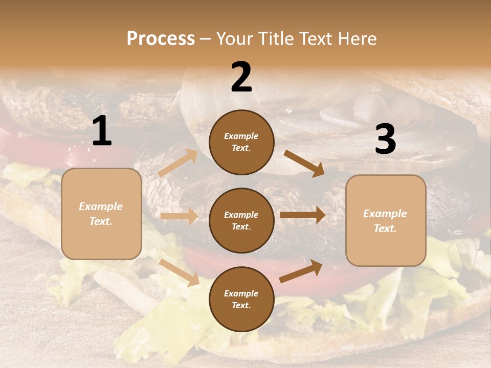 Portobello Sandwich With Grilled Onion Lettuce And Tomato PowerPoint Template