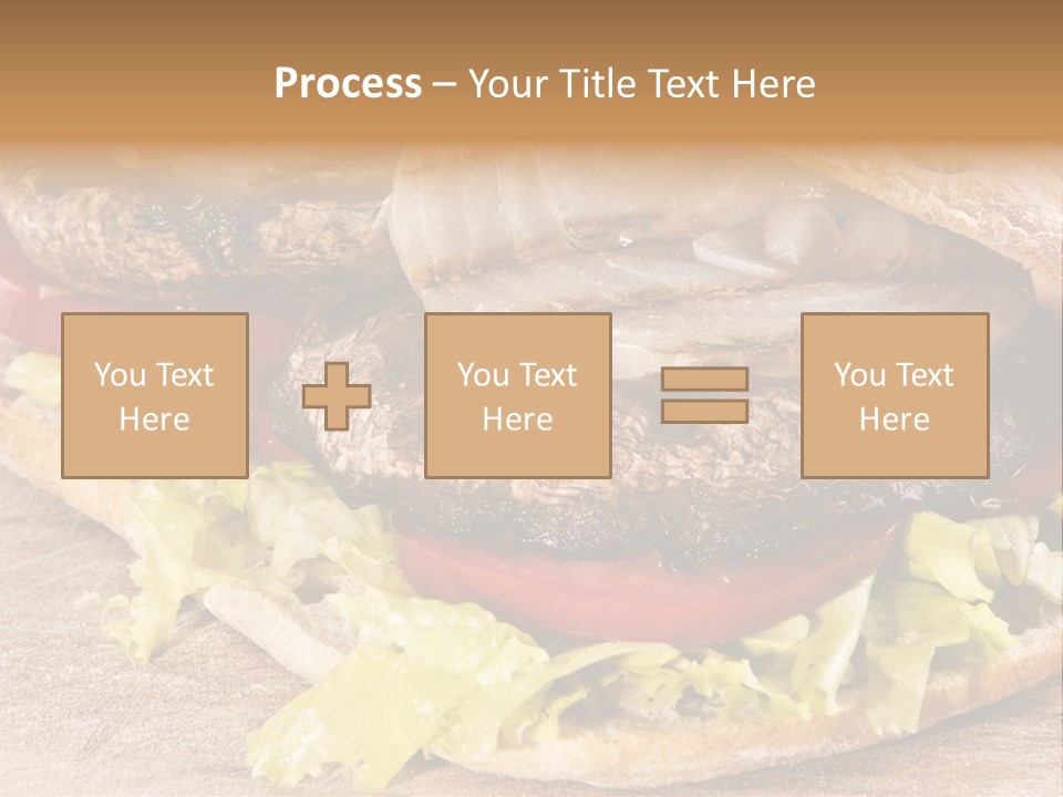 Portobello Sandwich With Grilled Onion Lettuce And Tomato PowerPoint Template