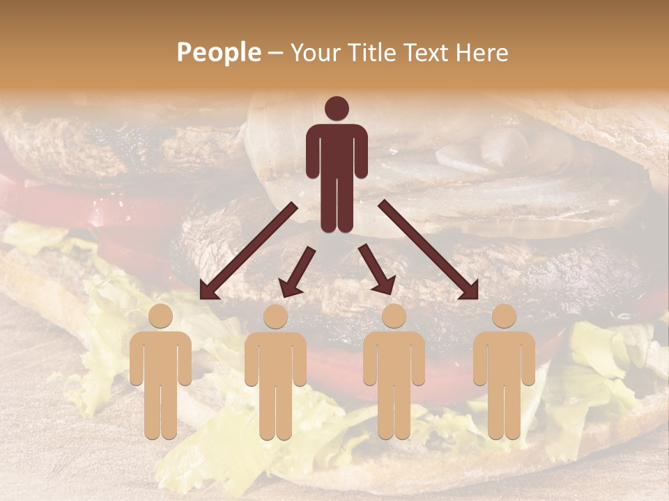 Portobello Sandwich With Grilled Onion Lettuce And Tomato PowerPoint Template